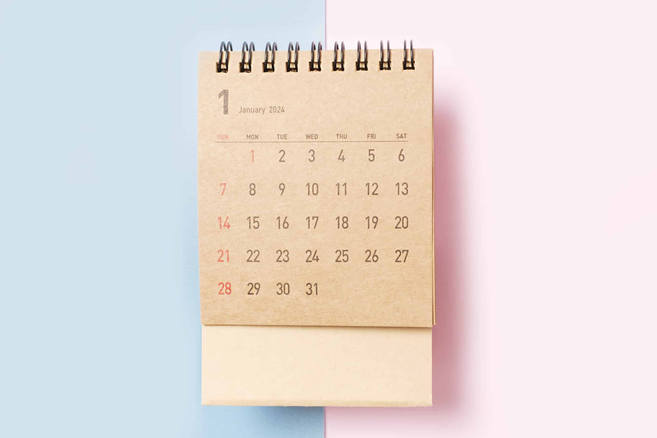 Custom Calendar Printing Edmonton 14 brown calendar for january 2024 on blue and pink b 2025 01 10 12 40 23 utc scaled